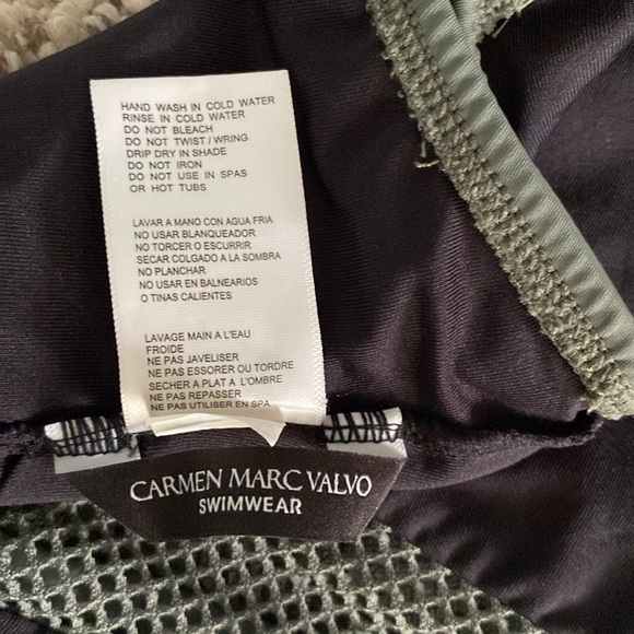 CARMEN MARC VALVO SWIMWEAR, One Piece Mesh Cutout Swimsuit, Size 14 - Picture 6 of 7